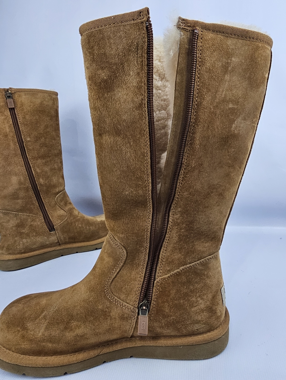 UGG Australia Women's Chestnut Sunset Floral Embroidered Zipper Suede Boots 7 - Picture 7 of 9